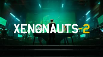 Key art for Xenonauts 2, showing the game's logo and a war room environment