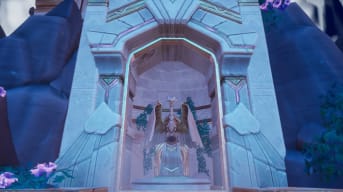 Palia Echoes of the Unknown Quest Guide - Cover Image Phoenix Statue Behind an Opening Door in an Old Temple
