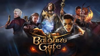 The logo for Baldur's Gate 3, featuring the entire adventuring party in a group shot.