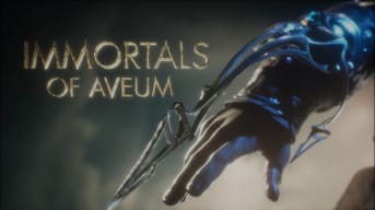 The title of Immortals of Aveum, with Jak's sigil visible on one half of the screen.