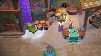 Fae Farm Tools Guide - Cover Image Upgrading to Gold Watering Can at Cinder the Blacksmith