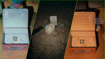 Image of 3 different Alex Casey Lunchboxes in Alan Wake 2