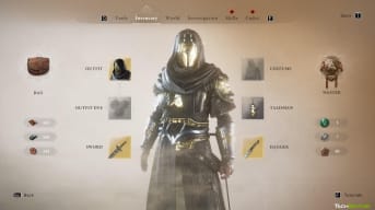The Isu Armor from Assassin's Creed Mirage from the character inventory screen
