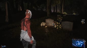 Peter visiting Aunt May's grave for the You Know What To Do Trophy in Marvel's Spider-Man 2