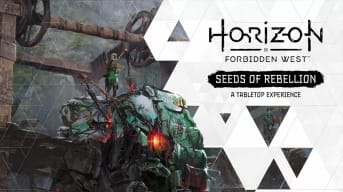 A promotional banner for Horizon Forbidden West: Seeds of Rebellion.