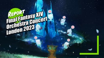 Final Fantasy XIV Orchestra Concert London 2023 Key Art with Moogles and Orchestrion