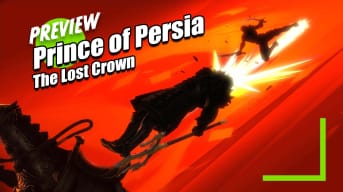 Sargon kicks a boss off his horse in Prince of Persia: The Lost Crown