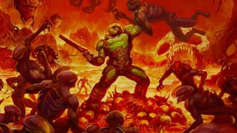 The Doomslayer can be seen attacking a ton of demons in the box art for DOOM (2016)