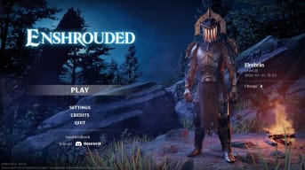 Image of the Enshrouded Menu With a Character In Full Guard of The North ARmor for the Pieces of the Past Achievement