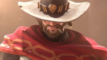 McCree can be seen with his hat tipped down