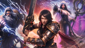 Three of the heroes coming as part of Smite 2, depicted in official artwork