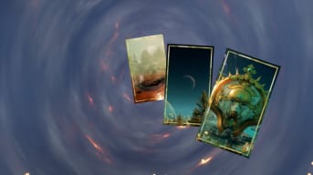 Nightingale Card Unlocks Guide - Cover Image Cards Floating on Top of a Portal