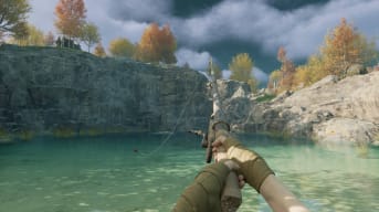 Nightingale Fishing Guide - Cover Image FIshing in a Cove in a Forest Biome