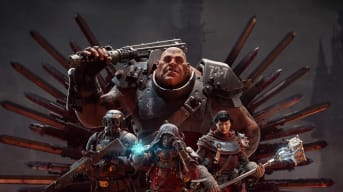 The four initial playable character classes in artwork for Warhammer 40,000: Darktide