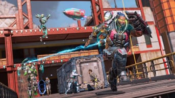 Various Apex Legends characters engaged in combat with one another