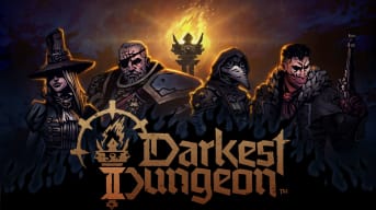 Darkest Dungeon 2 key art depicting four of the game's characters and its logo