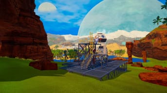 How to Use the Extraction Platform in The Planet Crafter - Cover Image the Extraction Platform in Front of a Desert
