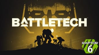 artwork depicting several mechs in silhouette across the bottom of the image, clearly standing on a raised bit of land. The word "battletech" is printed across the image in white, straight letters. 