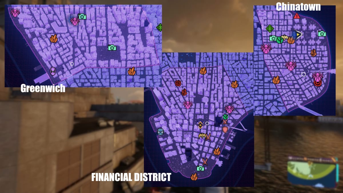 All Spider-Bots from the Financial District, Chinatown, and Greenwich in Marvel's Spider-Man 2