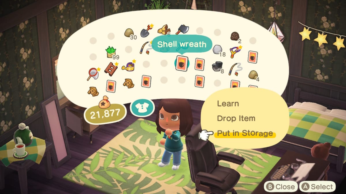 Storing a DIY in Animal Crossing: New Horizons