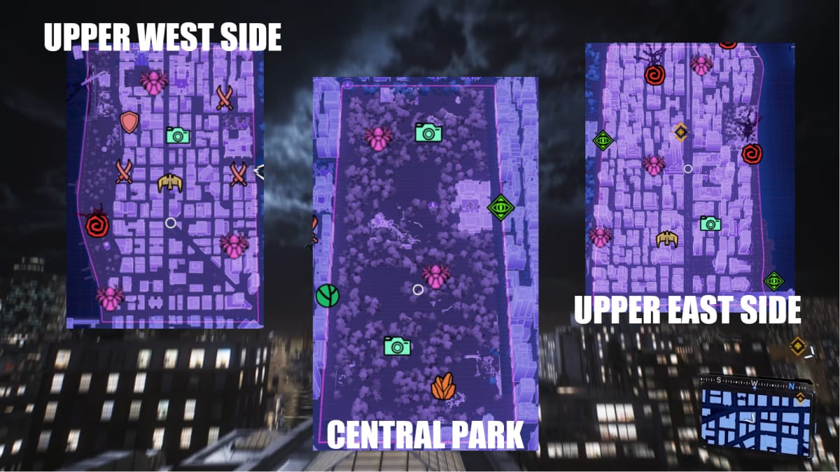 All Spider-Bots from Upper East Side, Central Park, and Upper West Side in Marvel's Spider-Man 2