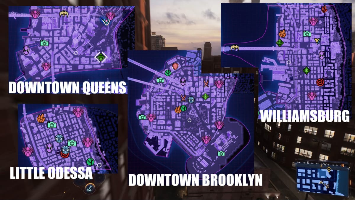 All Spider-Bots from Downtown Queens, Little Odessa, Williamsburg, and Downtown Brooklyn in Marvel's Spider-Man 2