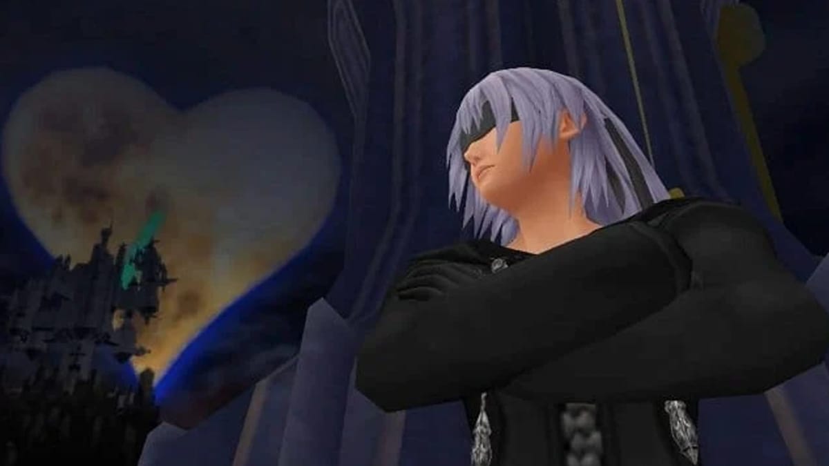 Riku can be seen at night by a building