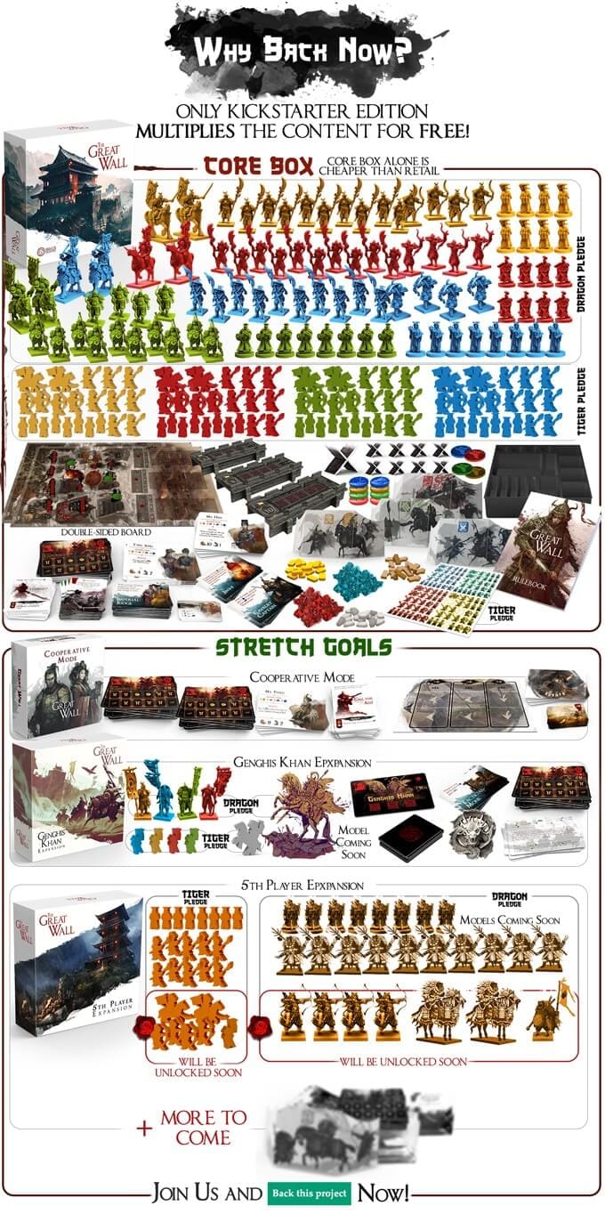 Components from The Great Wall board game