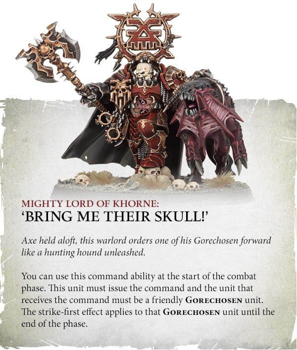 Artwork of the Mighty Lord of Khorne unit of the Blades of Khorne army  from Warhammer Age of Sigmar
