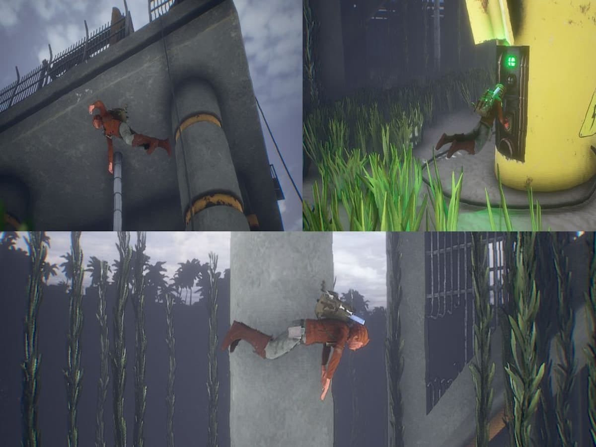 All three locations of the second pillar, rig, and set of broken bars