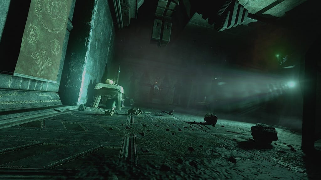 An ancient temple-style environment in Amnesia: Rebirth
