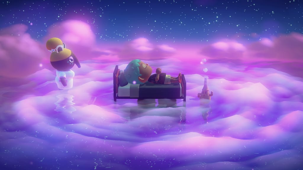 A dreaming player in Animal Crossing: New Horizons