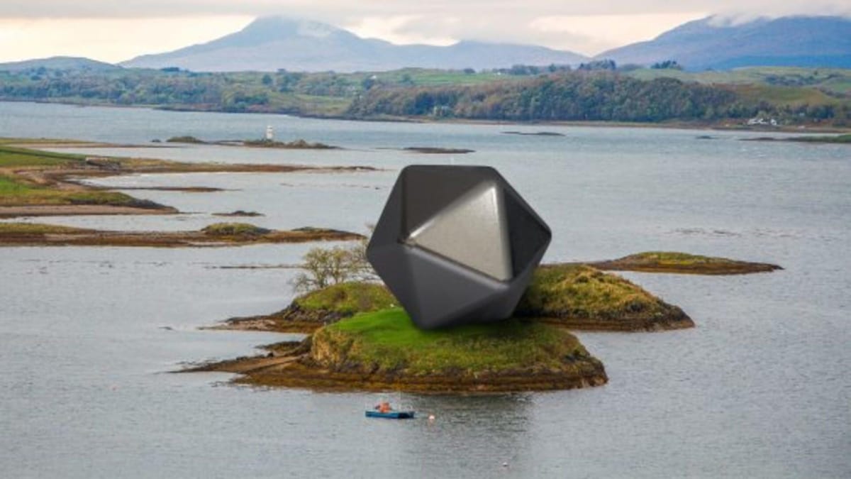 A picture of a giant d20 that allegedly appeared on April Fools' Day.