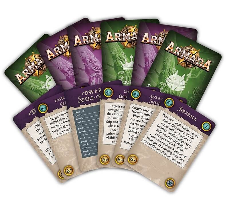Kings of War Armada Magic Cards.