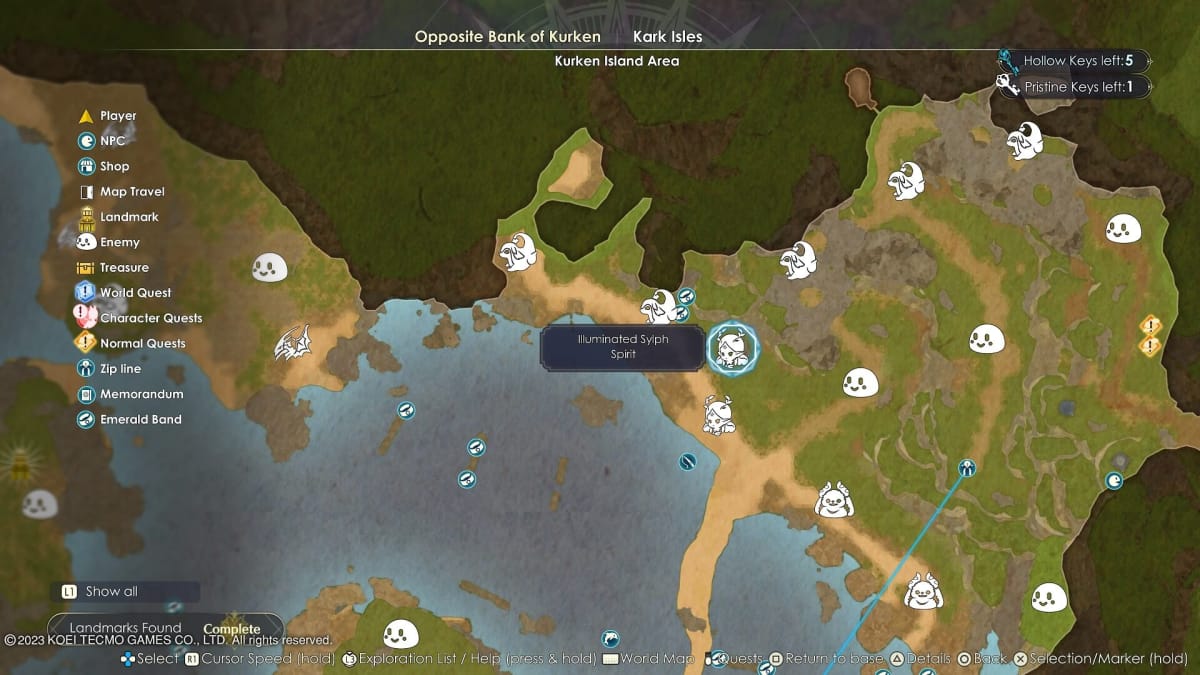 Map of Kark Isles in Atelier Ryza 3.