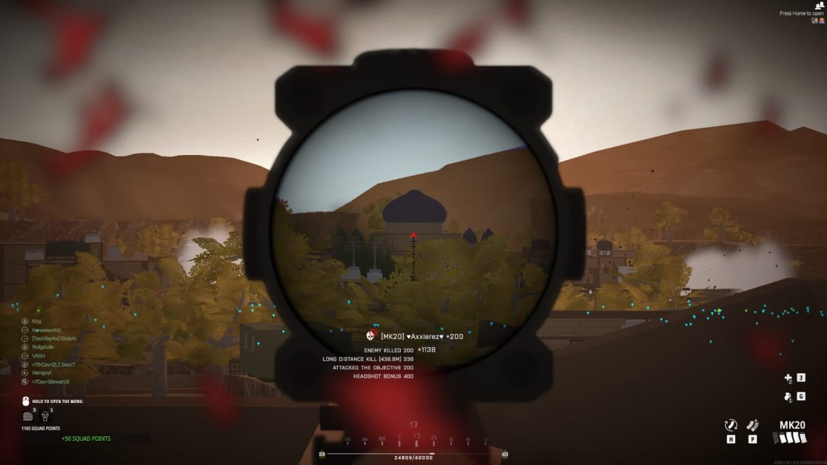 Image of in-game Battlebit Remastered with a sniper scoped in after a kill
