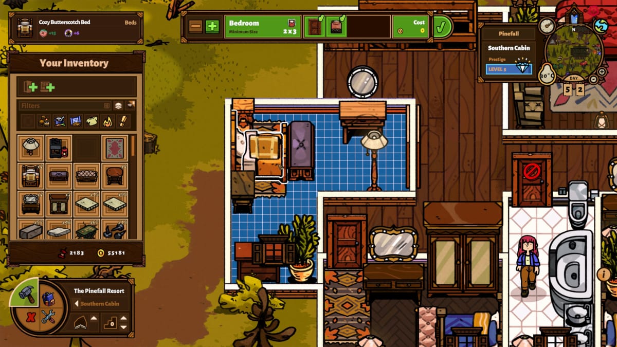 A management view of the bed and breakfast facility, which you'll be able to see on console on the upcoming Bear and Breakfast Switch release date