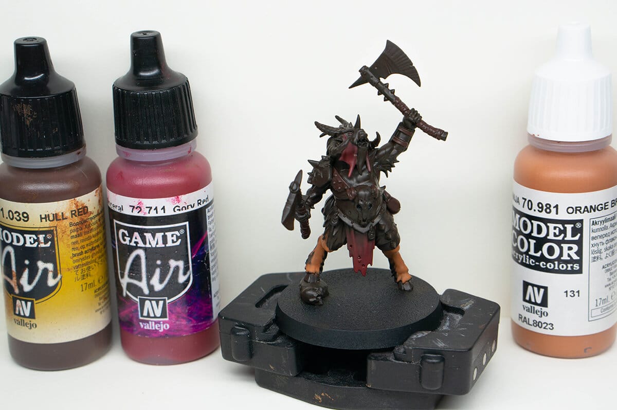 An image of the Beastlord being painted, from our Warhammer Painting Guide