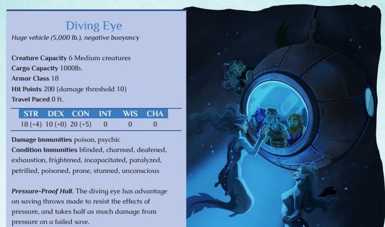 A screenshot of the Diving Eye from Beneath The Waves