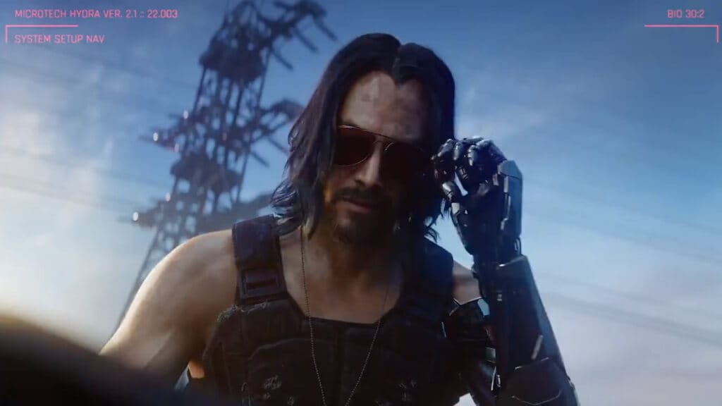 Johnny Silverhand in Cyberpunk 2077, whose developer CD Projekt Red was also the victim of a cyber attack this week along with Big Huge Games