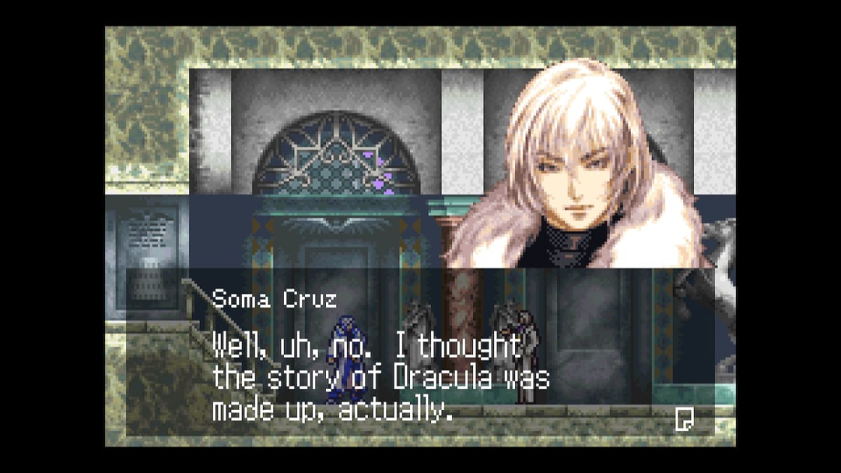 Soma Cruz saying Dracula isn't real