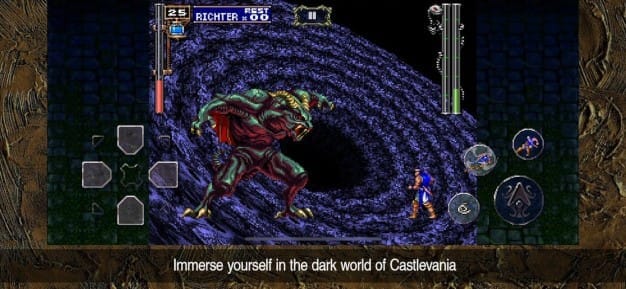 Richter faces off against a boss in Castlevania: Symphony of the Night