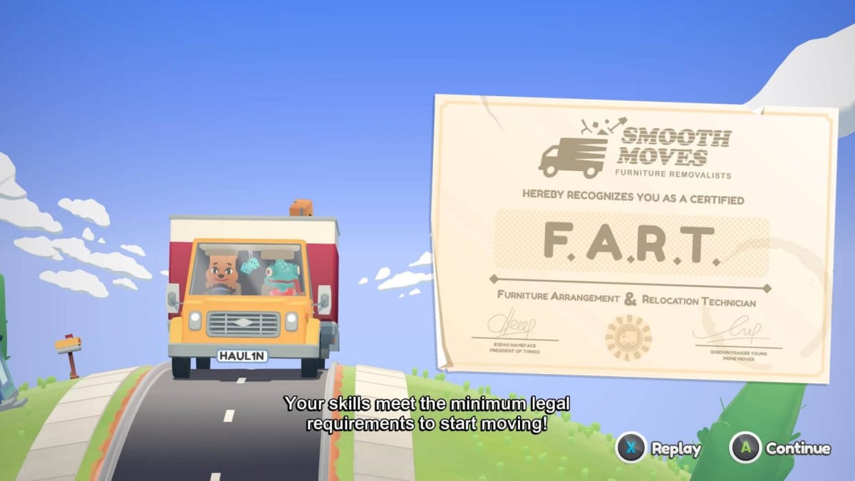 Moving Out FART Certification