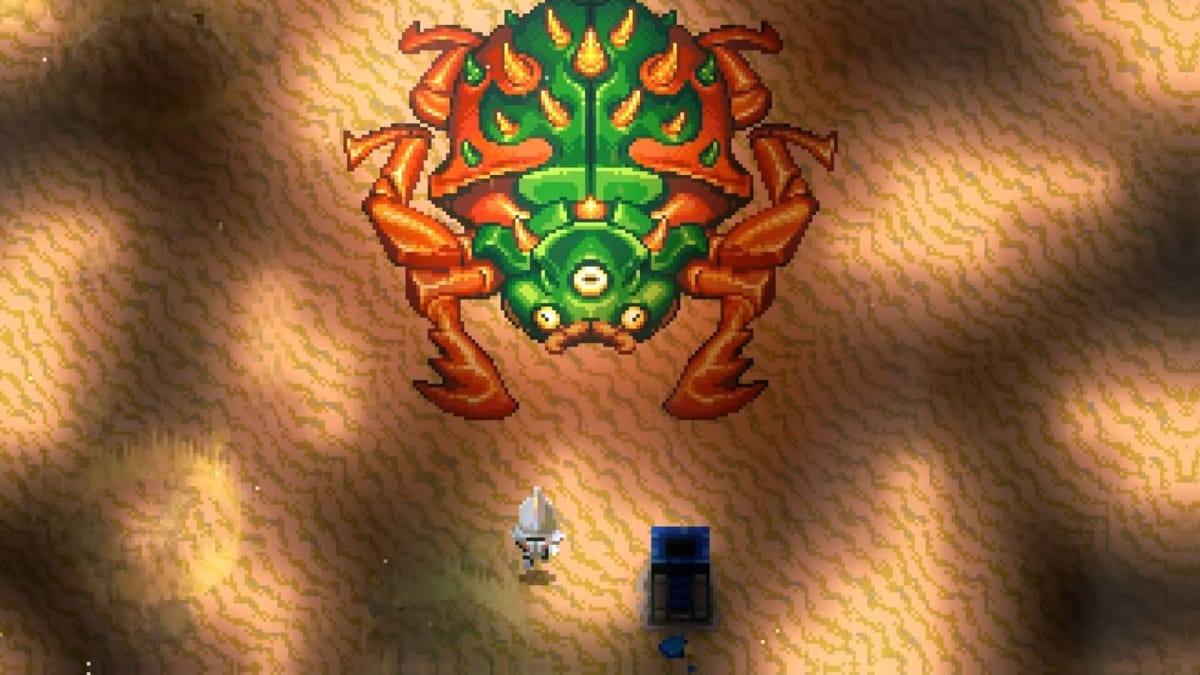 Core Keeper Desert Update screenshot showing off a massive bug.