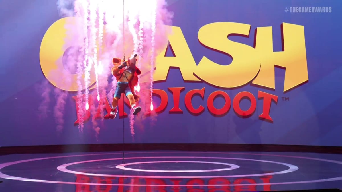 Crash Bandicoot mascot drops into the Game Awards 2023