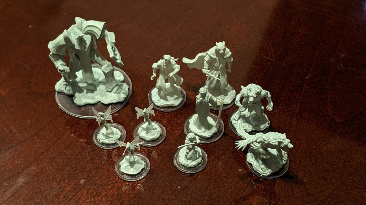 A variety of the minis present in the Critical Role Unpainted Wave 3 from Wizkids