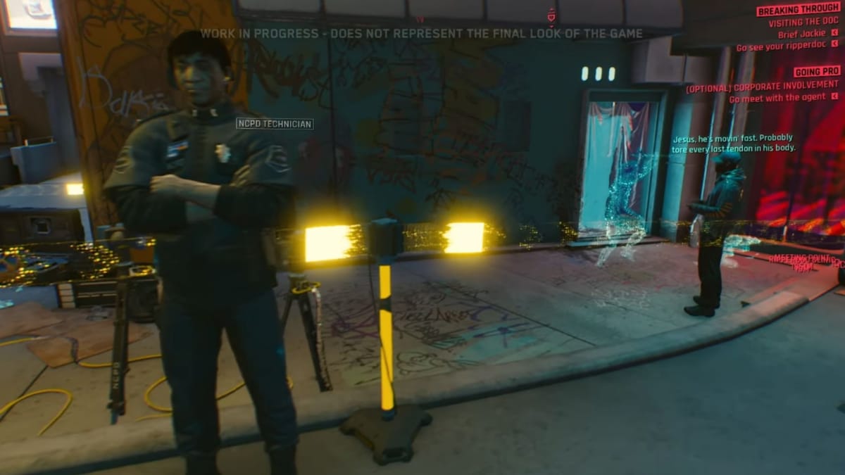 The police in the Cyberpunk demo, not attacking V on sight, seemingly with improved A.I.