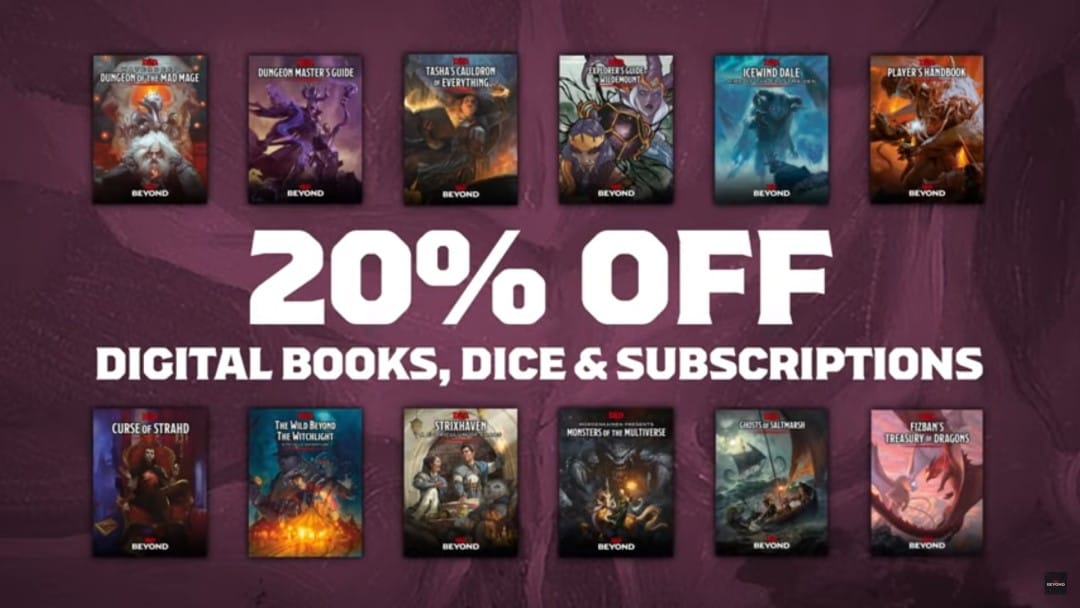 A promotional image of D&D Books on sale part of Black Friday tabletop deals