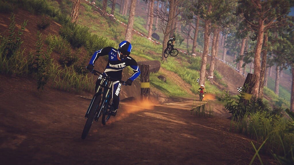 An ongoing race in Descenders