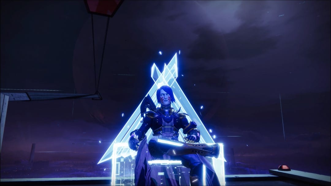A warlock sitting on a fancy throne